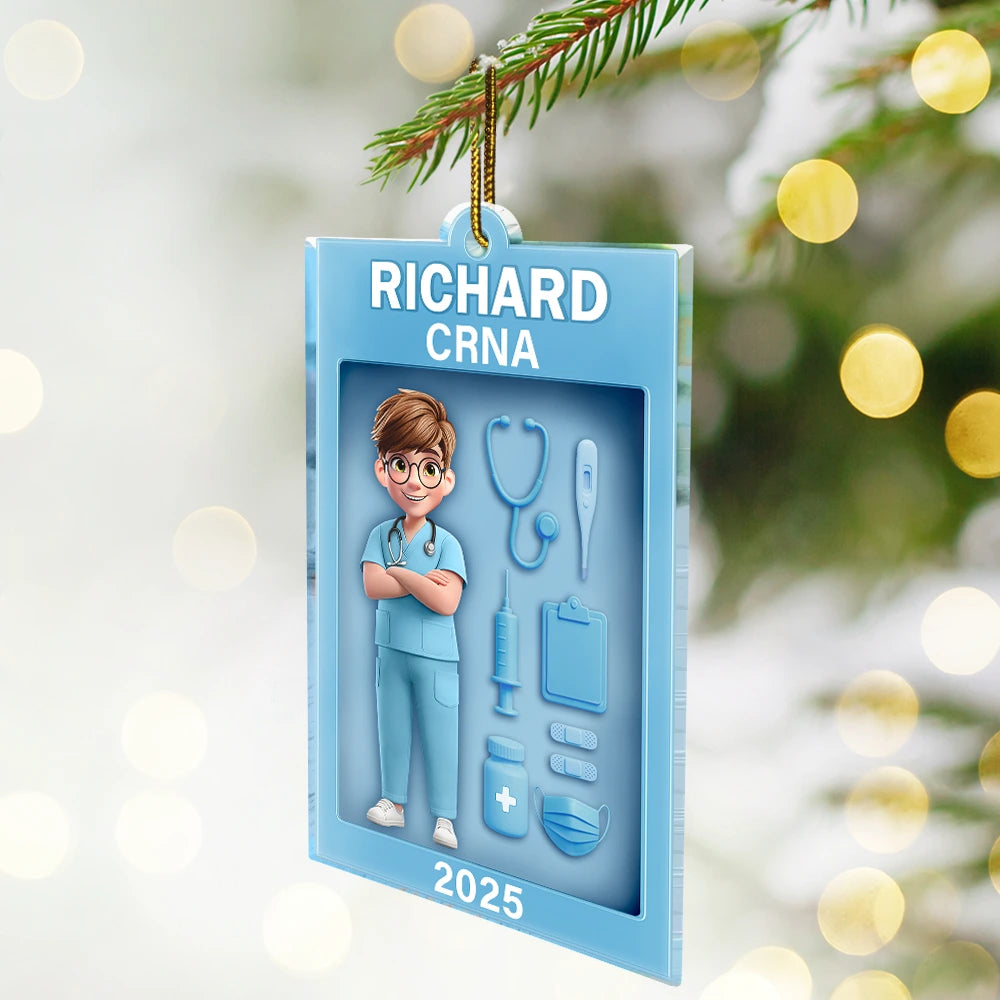 3D Effect Nurse Toy Box - Personalized Custom Shaped Acrylic Ornament