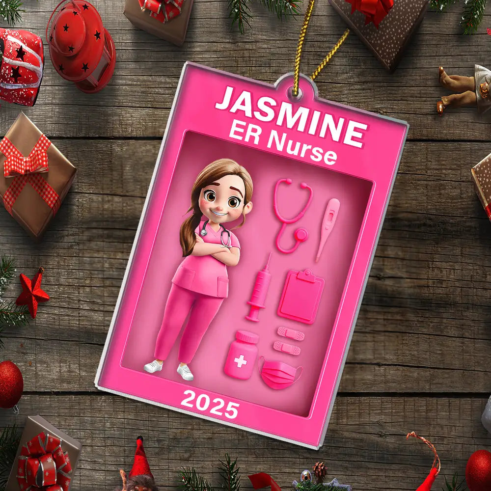 3D Effect Nurse Toy Box - Personalized Custom Shaped Acrylic Ornament