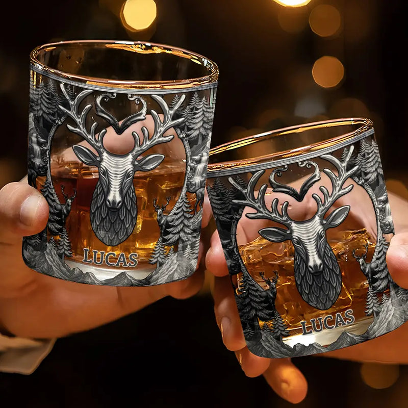 Camping Hiking Adventures - Personalized Whiskey Glass
