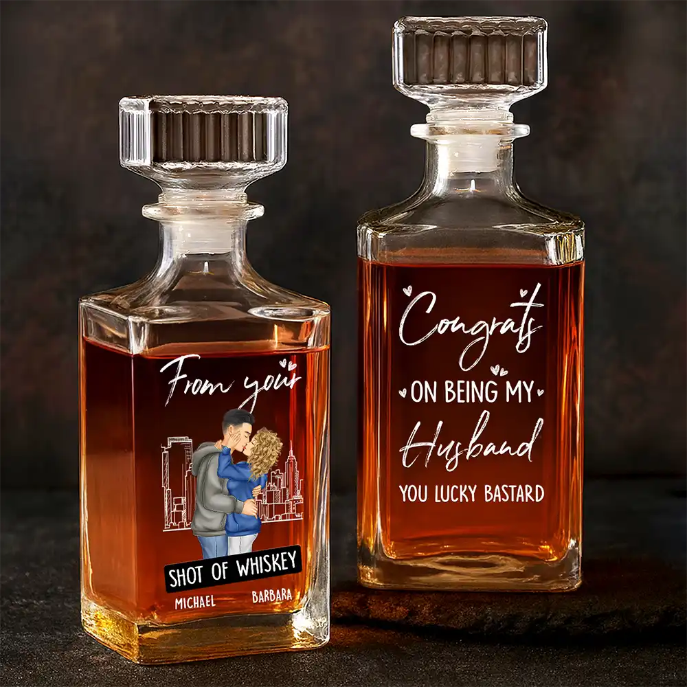 Congrats On Being - Personalized Square Whiskey Bottle