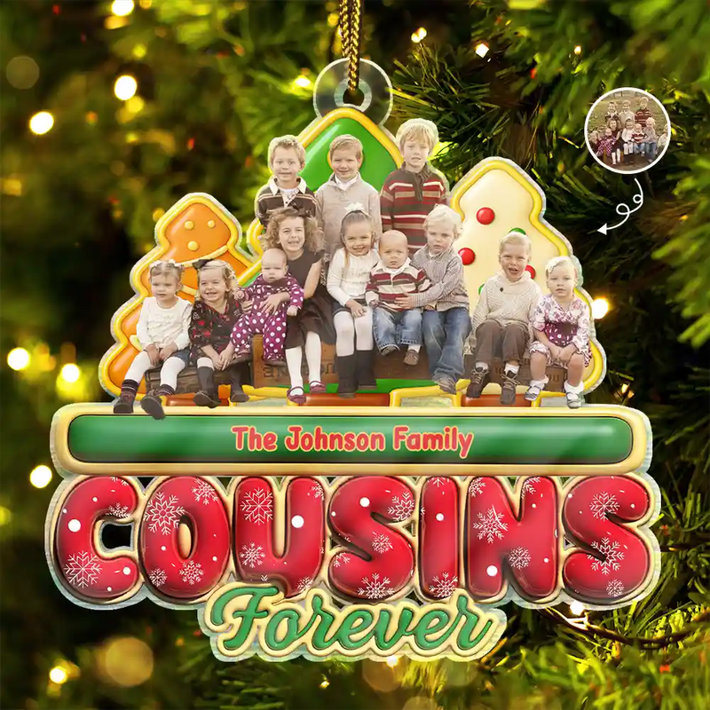 Custom Photo Besties Friends Siblings Forever - Personalized Custom Shaped Acrylic Ornament