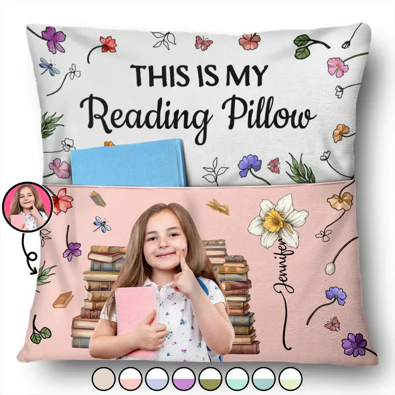 Custom Photo This Is My Reading Pillow - Personalized Pocket Pillow