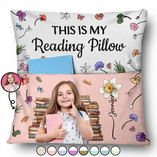 Custom Photo This Is My Reading Pillow - Personalized Pocket Pillow