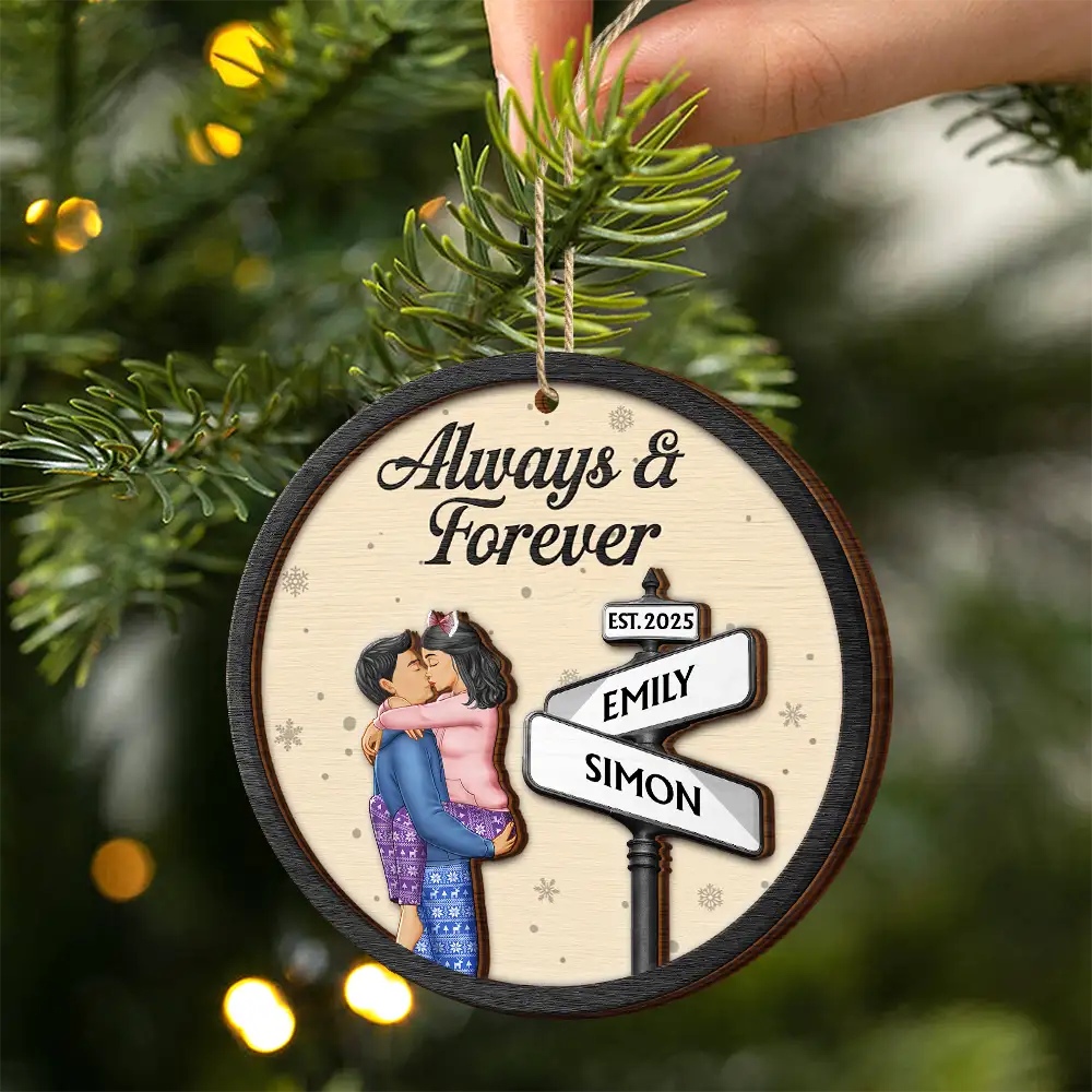Couple Street Sign God Gave Me You Better Together - Personalized Custom Shaped Wooden Ornament