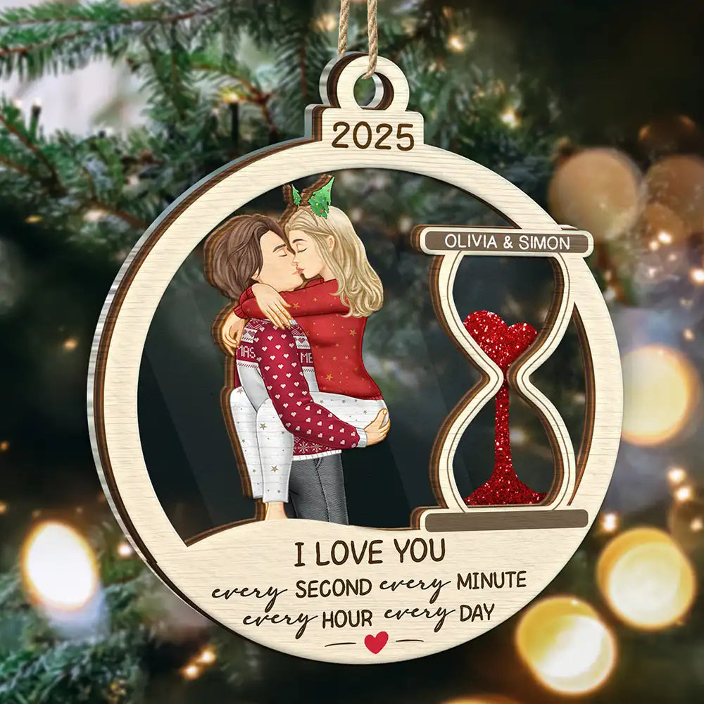 Hourglass Every Second Every Minute - Personalized Wooden Ornament