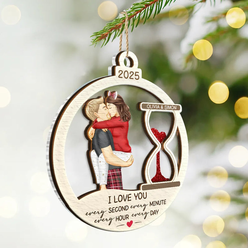 Hourglass Every Second Every Minute - Personalized Wooden Ornament