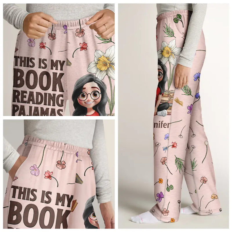 Just A Girl Who Loves Book Birth Month Flower - Personalized Sweatpants