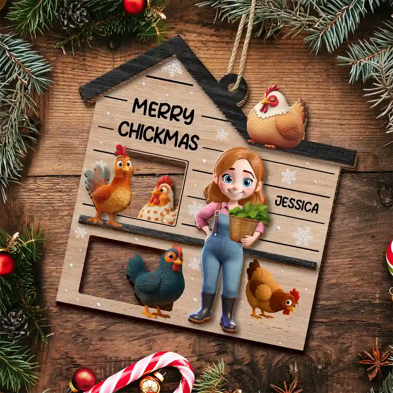 All I Want For Christmas Is Chickens - Personalized Wooden Ornament