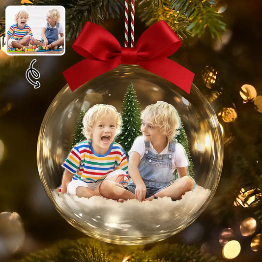 Custom Photo Grandparents Papa Nana We Love You - Personalized 3D Acrylic Ornament