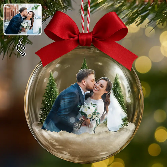Custom Photo Couple The Year I Found My Missing Piece - Personalized 3D Acrylic Ornament