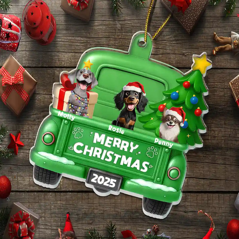 Merry Christmas Pet Lovers - Personalized Custom Shaped Acrylic Ornament