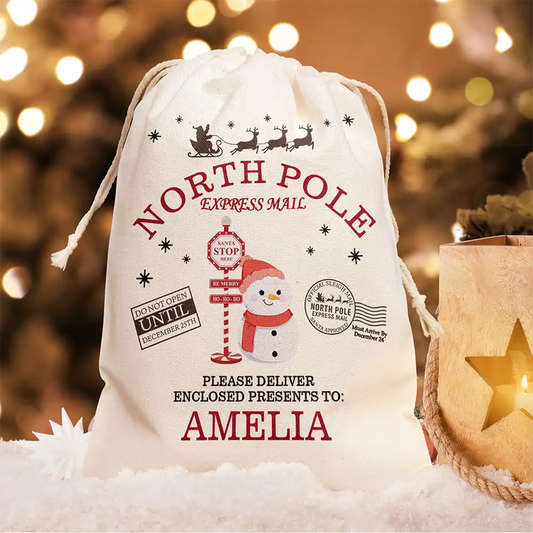 North Pole Express Mail - Personalized Favor Bag