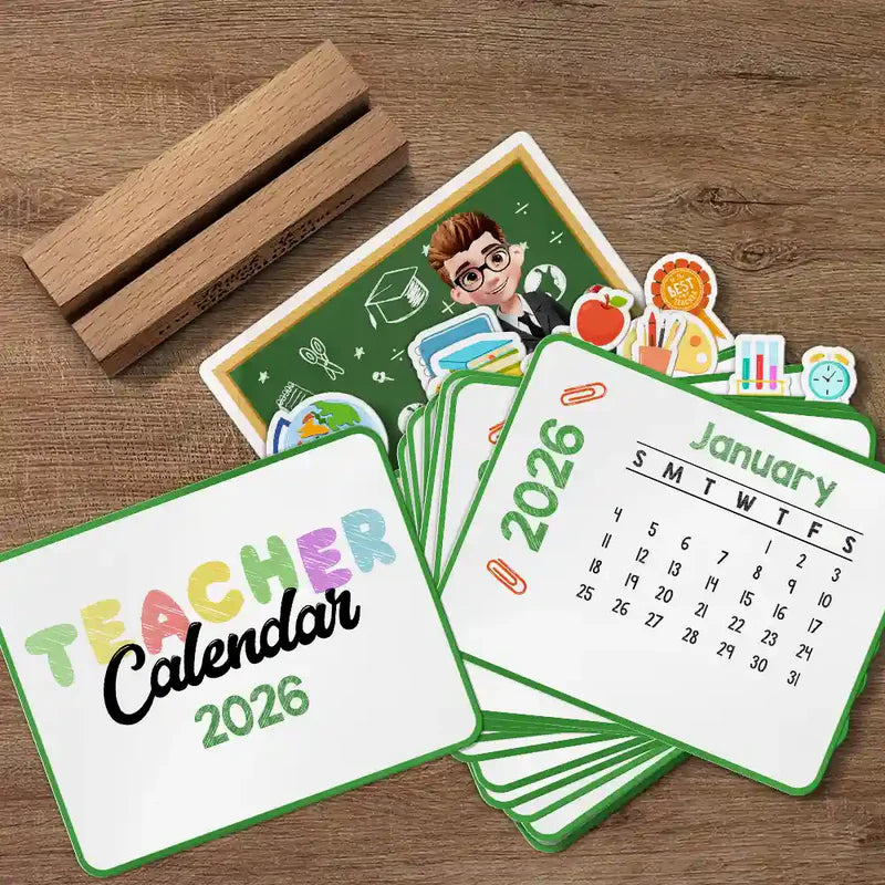 Never Forget The Difference That You Make - Personalized Calendar With Wooden Stand