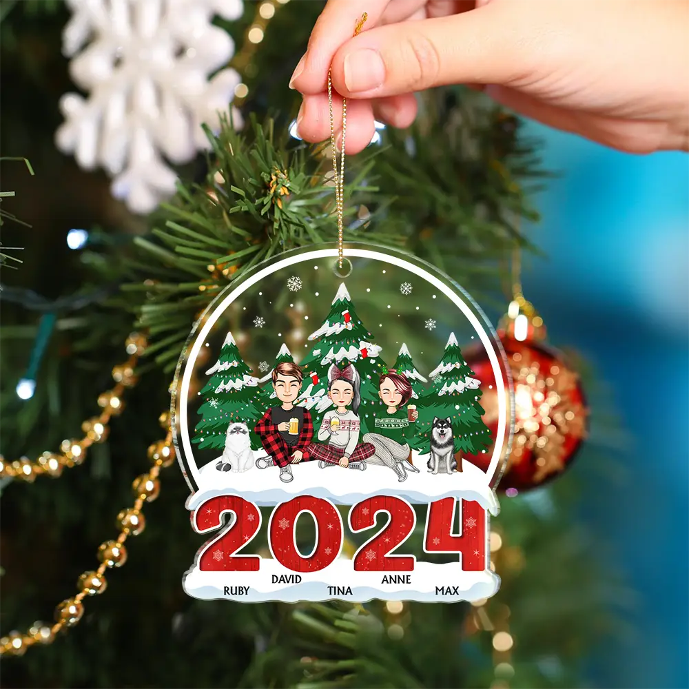 2024 Christmas Family A Whole Lot Of Love - Personalized Custom Shaped Acrylic Ornament
