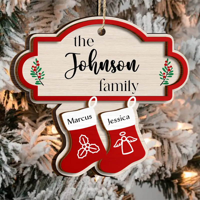 The Family Stockings - Personalized Wooden Ornament