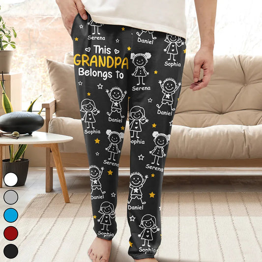 This Grandpa Dad Belongs To Kids Pet - Personalized Pajama Pants