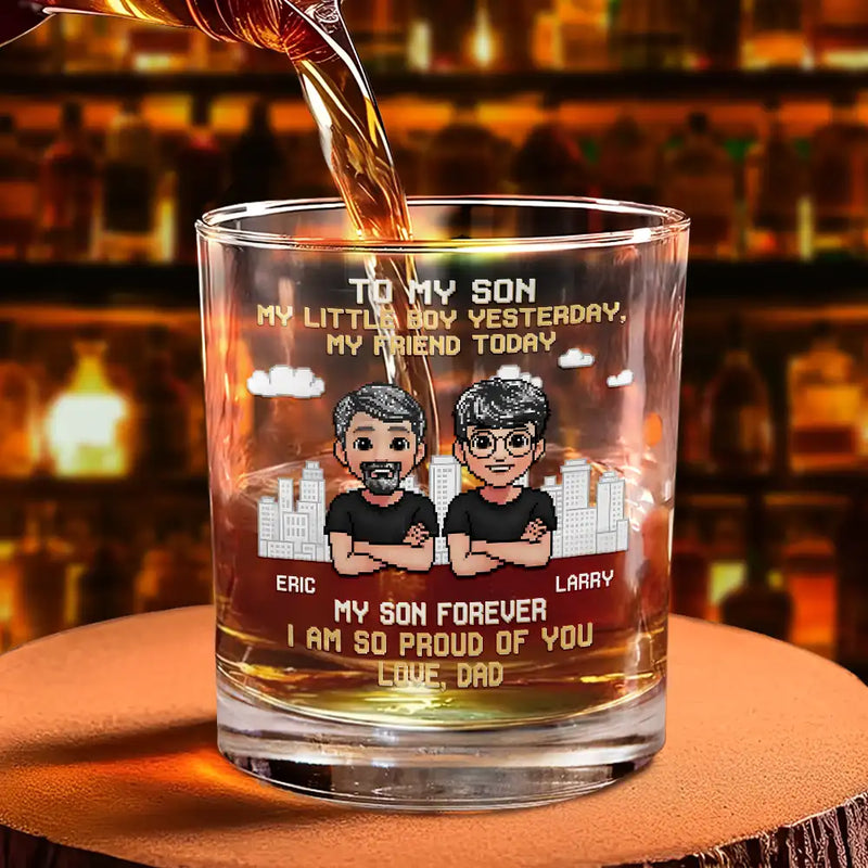 To My Son I Am So Proud Of You - Personalized Whiskey Glass