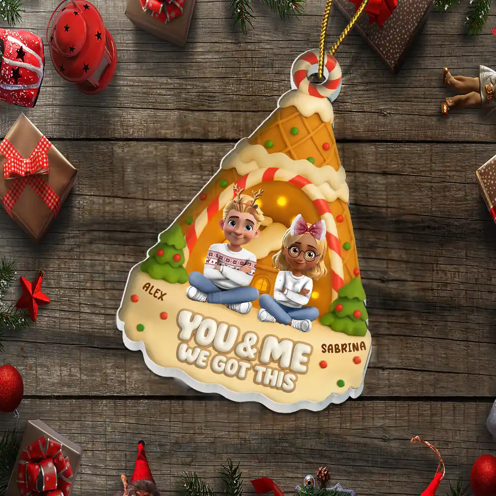 You And Me Waffle Christmas Tree - Personalized Custom Shaped Acrylic Ornament