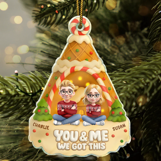 You And Me Waffle Christmas Tree - Personalized Custom Shaped Acrylic Ornament
