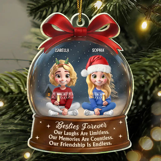 Limitless Laugh Countless Memories Endless Friendship Besties - Personalized Custom Shaped Acrylic Ornament
