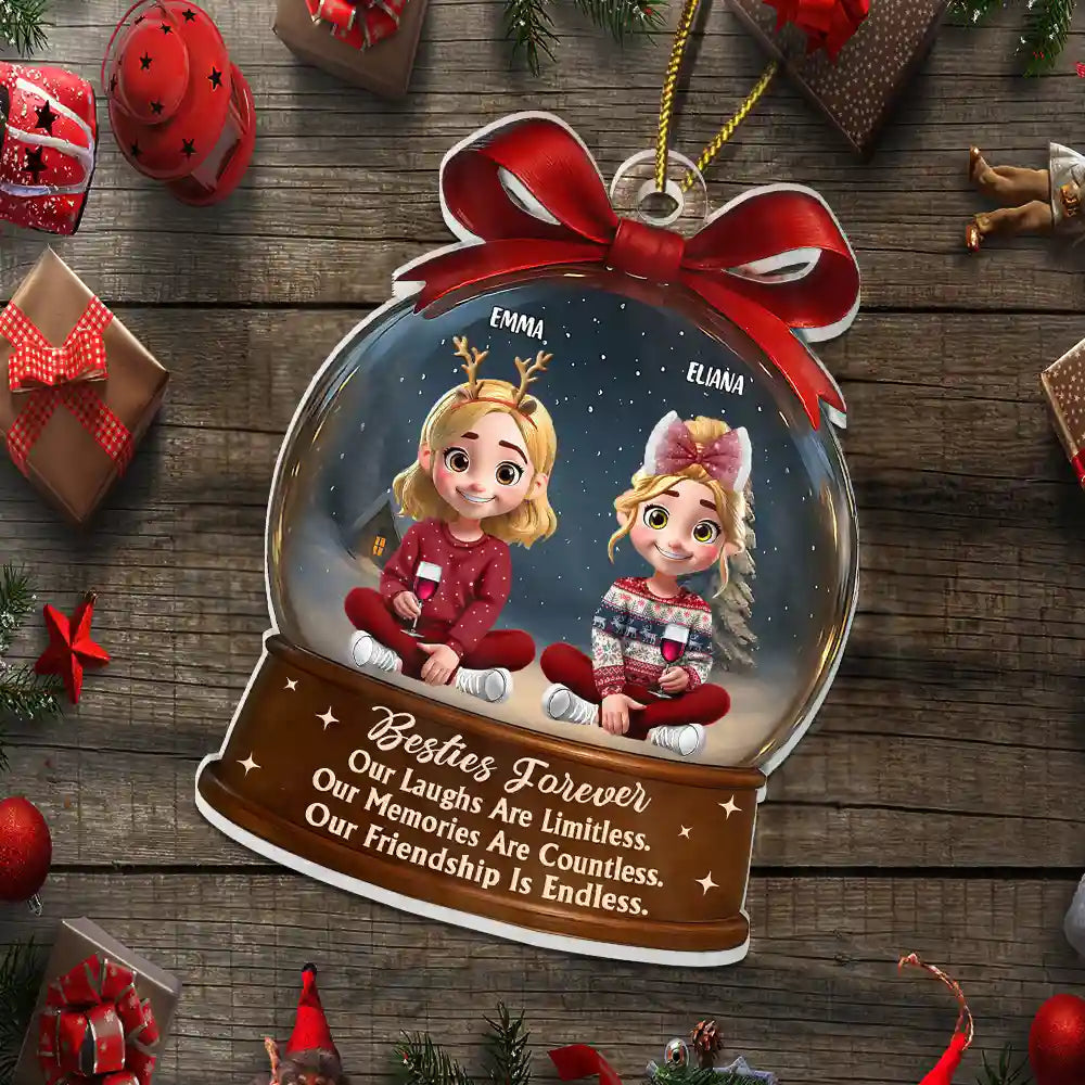 Limitless Laugh Countless Memories Endless Friendship Besties - Personalized Custom Shaped Acrylic Ornament