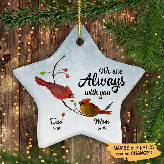 Cardinal Always With You Memorial Personalized Star Ornament