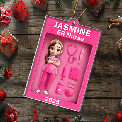 3D Effect Nurse Toy Box - Personalized Custom Shaped Acrylic Ornament
