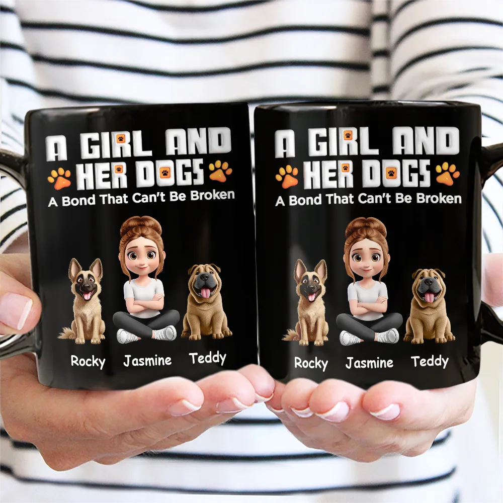 A Man And His Dog 3D Effect Christmas - Personalized Black Mug