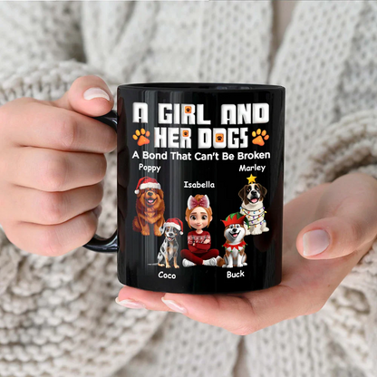 A Man And His Dog 3D Effect Christmas - Personalized Black Mug