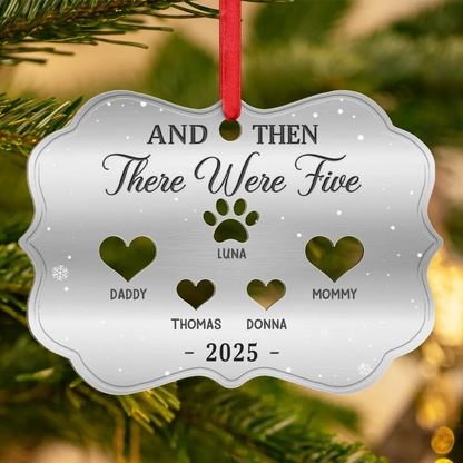And Then There Were Four Couple With Kids Pets - Personalized Acrylic Ornament