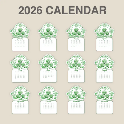 Bloom Where You Are Planted - Personalized Calendar With Wooden Stand