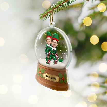 Christmas Together In Holiday Costume - Personalized Custom Shaped Acrylic Ornament