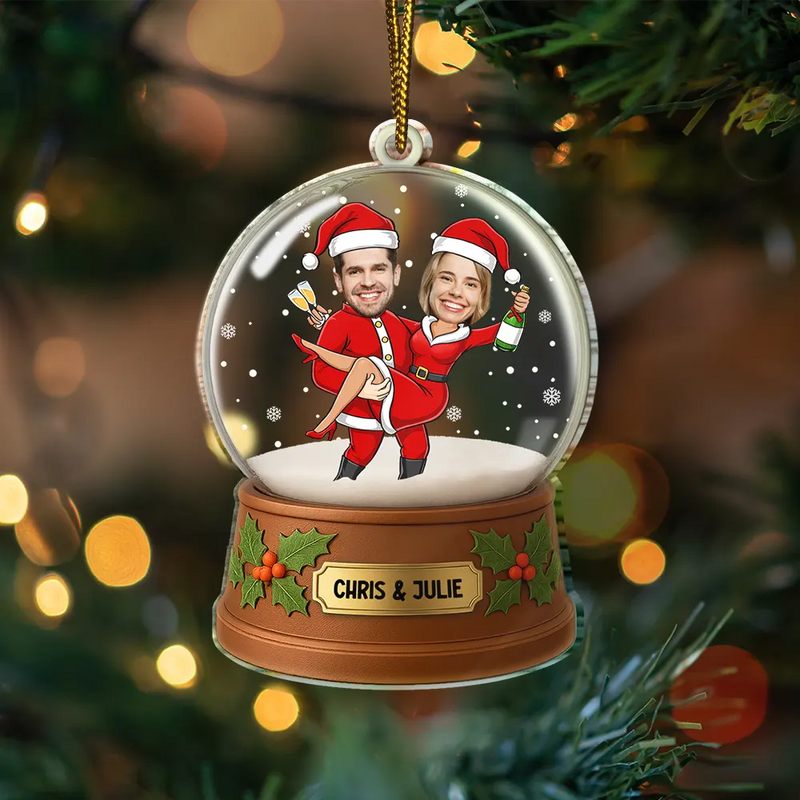 Christmas Together In Holiday Costume - Personalized Custom Shaped Acrylic Ornament