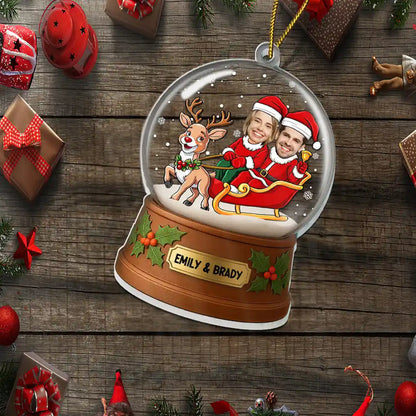 Christmas Together In Holiday Costume - Personalized Custom Shaped Acrylic Ornament