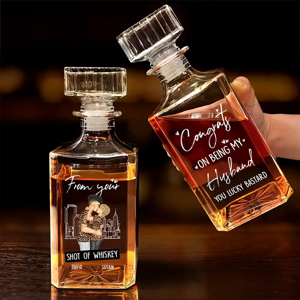 Congrats On Being - Personalized Square Whiskey Bottle