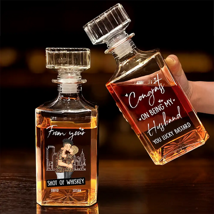 Congrats On Being - Personalized Square Whiskey Bottle