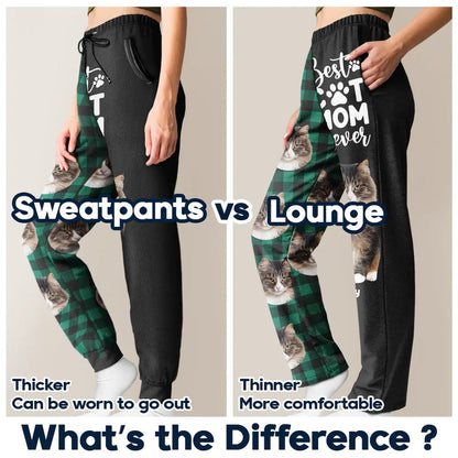 Custom Photo Best Dog Mom Ever Flannel Pattern - Personalized Pajama Pants