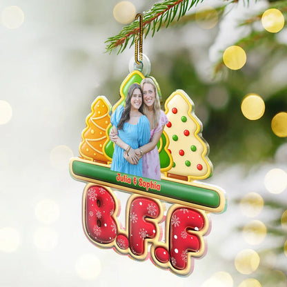 Custom Photo Besties Friends Siblings Forever - Personalized Custom Shaped Acrylic Ornament