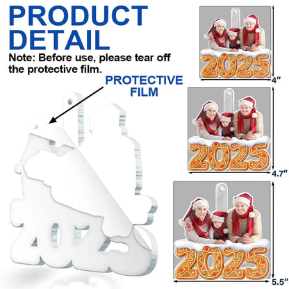 Custom Photo Christmas Family Gingerbread - Personalized Custom Shaped Acrylic Ornament
