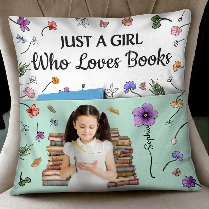 Custom Photo This Is My Reading Pillow - Personalized Pocket Pillow