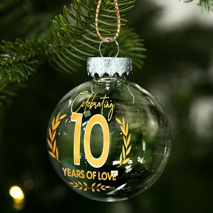 Custom Photo Year Of Love Wedding Anniversary - Personalized Ball Ornament