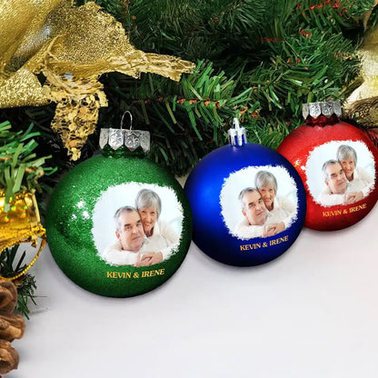 Custom Photo Year Of Love Wedding Anniversary - Personalized Ball Ornament