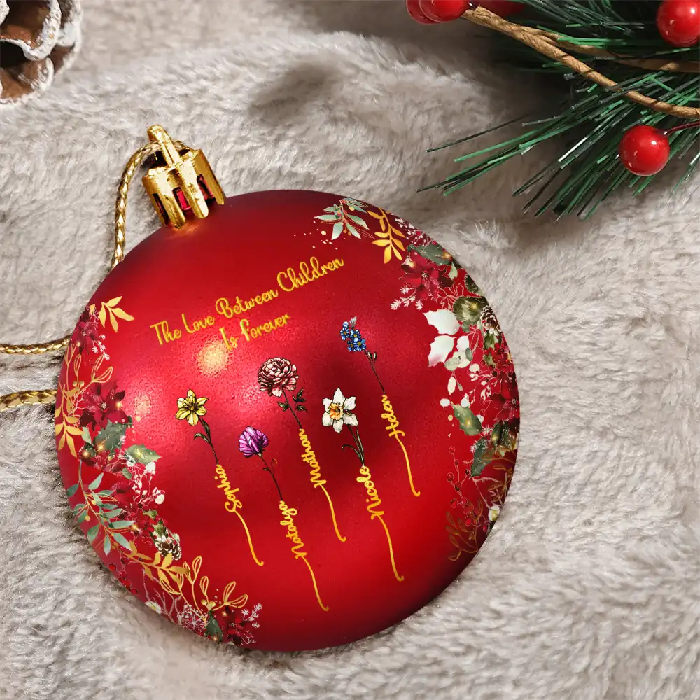Family Sisters Are Different Flowers From The Same Garden - Personalized Ball Ornament