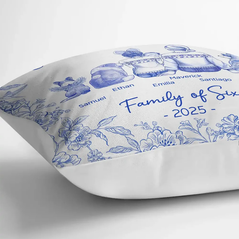 First Christmas As A Family Of Four New Parents Toile - Personalized Pillow