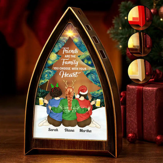 Friends Are The Family You Choose - Personalized Tabletop Lantern Light