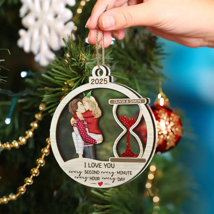 Hourglass Every Second Every Minute - Personalized Wooden Ornament