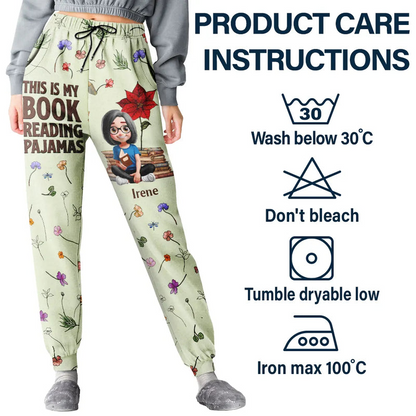 Just A Girl Who Loves Book Birth Month Flower - Personalized Sweatpants