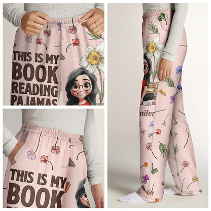 Just A Girl Who Loves Book Birth Month Flower - Personalized Sweatpants