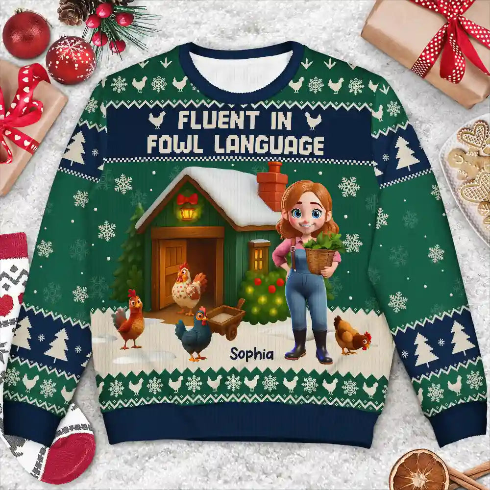 All I Want for Christmas Is Chickens - Personalized Unisex Ugly Sweater