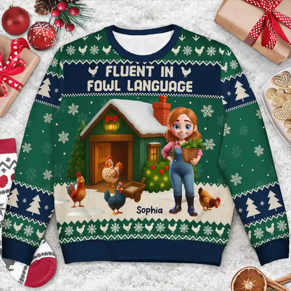 All I Want for Christmas Is Chickens - Personalized Unisex Ugly Sweater